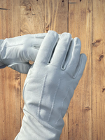 Adult White Genuine Leather Gloves