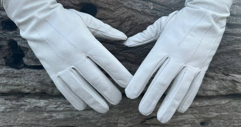 mens white leather dress gloves Officer Dress Glove