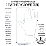 Adult Navy Blue Genuine Leather Gloves